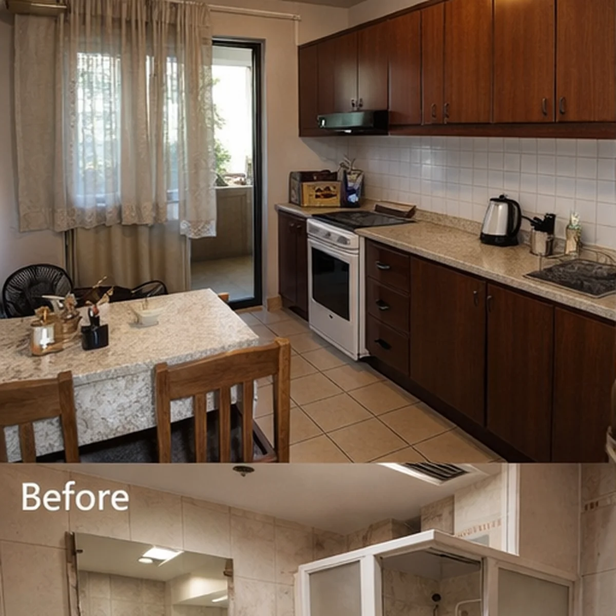 İzmir mutfak tadilatı öncesi eski mutfak görünümü