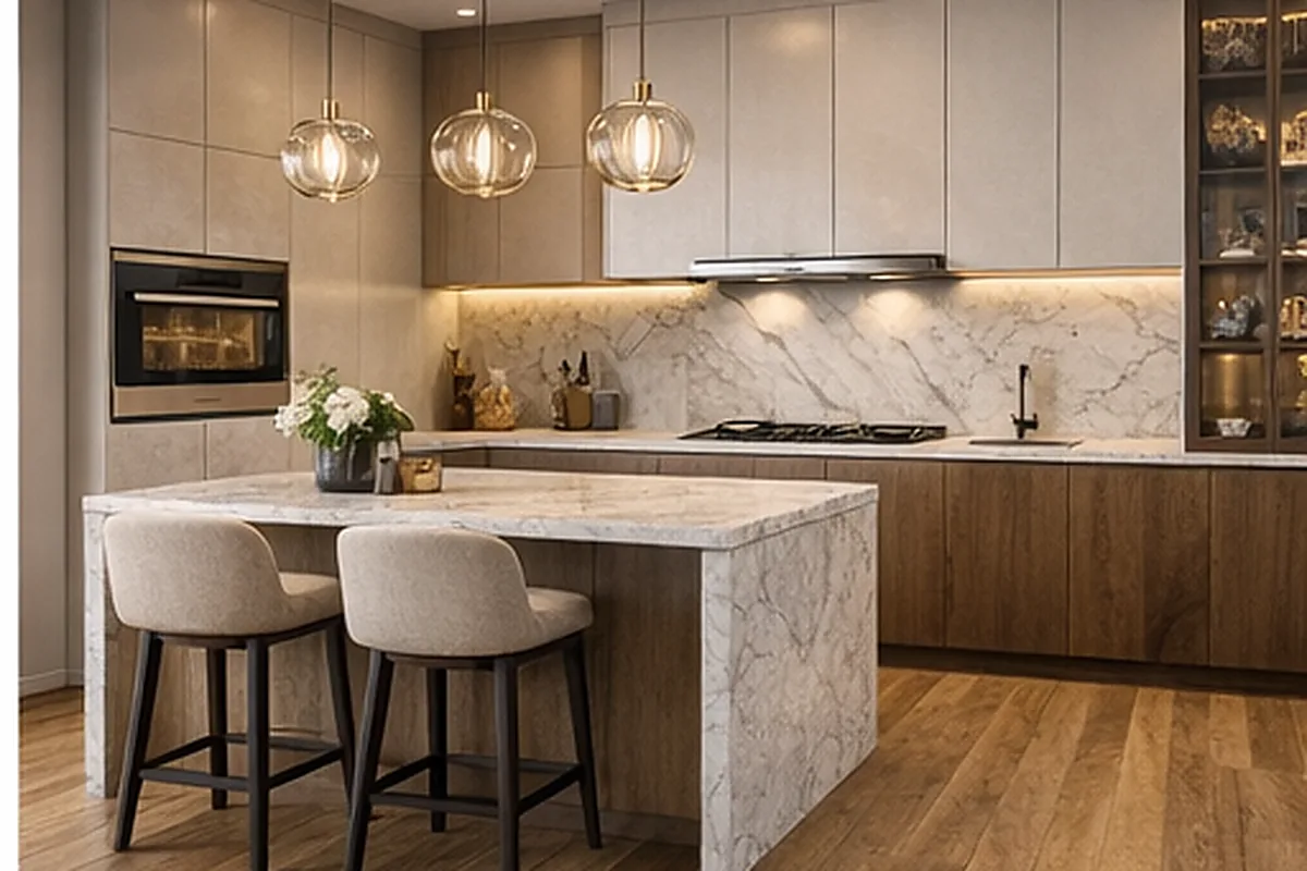 İzmir 3+1 daire yenileme mutfak modernizasyonu ada mutfak